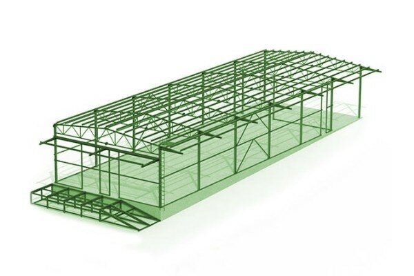 Проект каркасного ангара 15x36